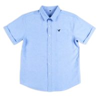 Camisa de hombre celeste, manga corta
