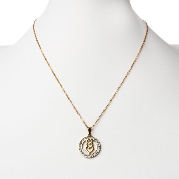 Juego de aretes topo y cadena en forma de corazón