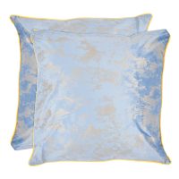Set de 2 cojines de 43x43cm color aqua con dorado