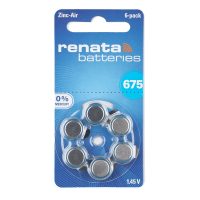 Baterías auditiva tamaño 675 Zinc Air de 1.45 V