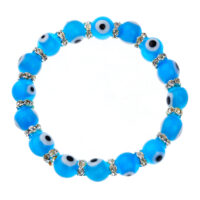 Pulsera de ojos turcos en color azul translúcido