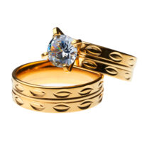 Anillo doble con diamante brillante