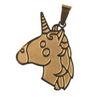 Dije de unicornio en color dorado
