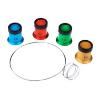 Set de lupas con cuerpo de aluminio y diferentes aumentos