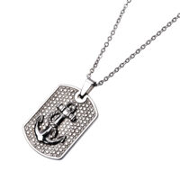 Cadena con placa de ancla para hombres