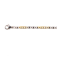 Cadena bicolor con tejido de barra para hombre