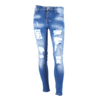 Jeans ajustados de caballeros con diseños