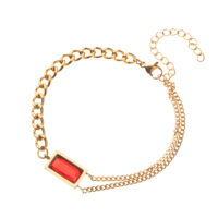 Pulsera para damas de doble tejido en color dorado