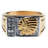 Anillo bicolor con estampado de indio