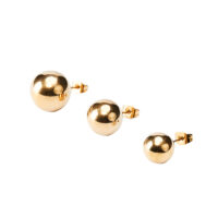 Aretes Topo de bola color dorado