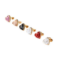 Aretes Topo de corazón con piedras brillantes