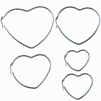 Aretes candonga tornasol con forma de corazón