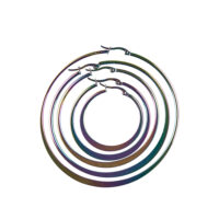 Aretes Candonga de acero con forma plana en tornasol